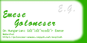 emese goloncser business card